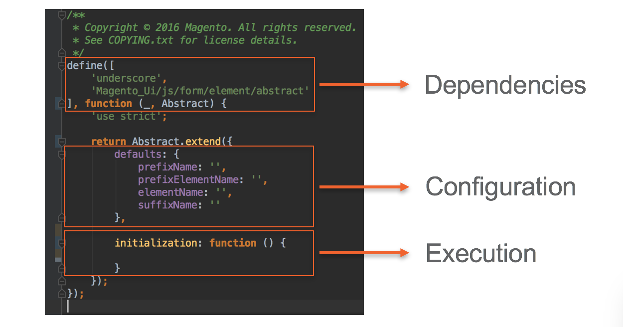 JavaScript class implementation of a UI component